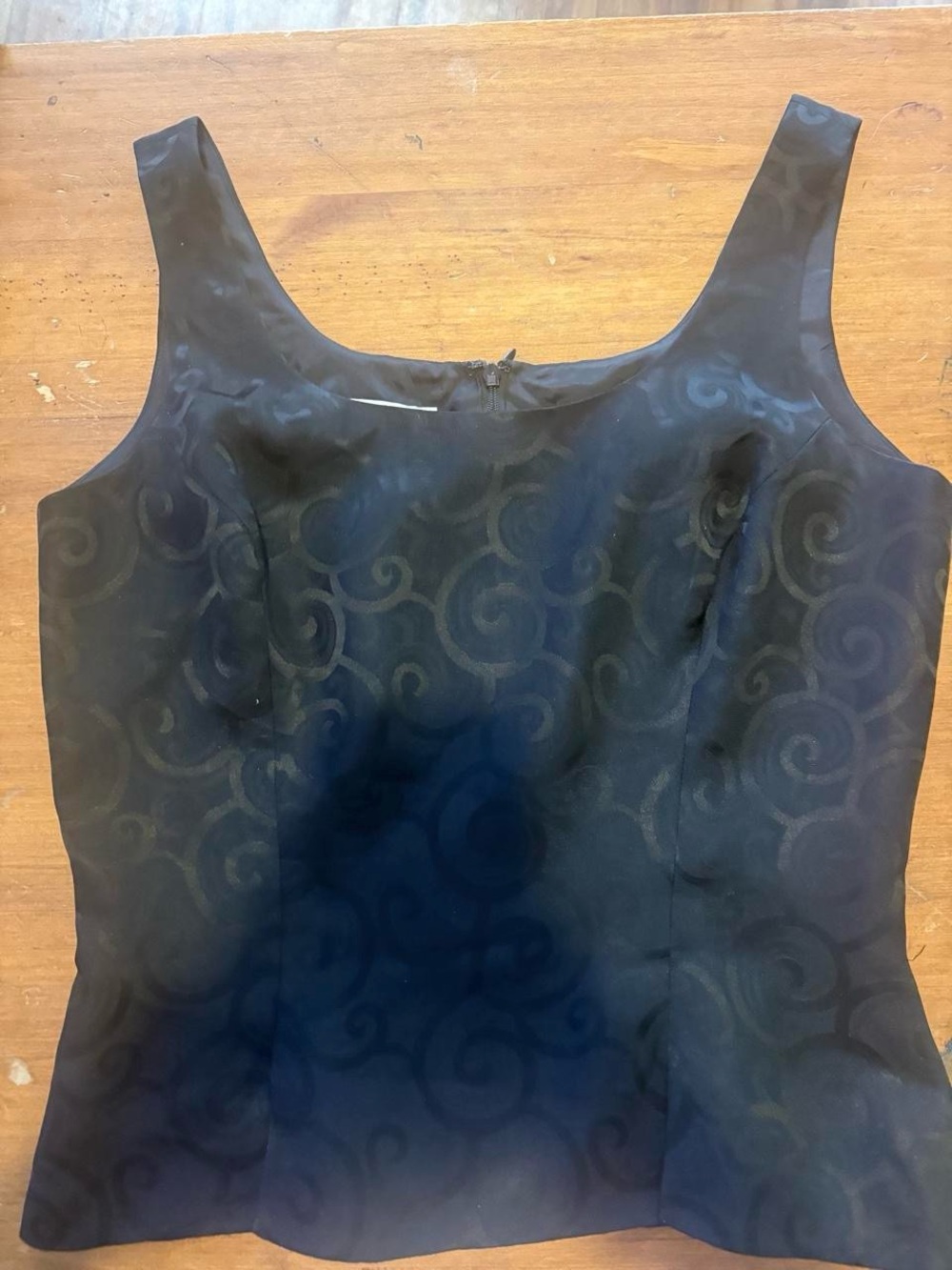 Vintage Kenar Dress Black Swirl Corset Style Tank Top Size 8